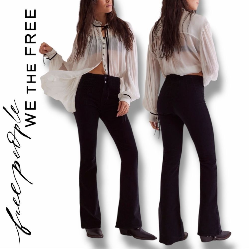 Free People We the Free Jayde Seamed Corduroy Flare Pants Jeans in the Size 32